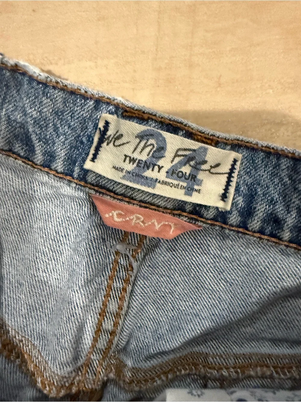 Free People Light Blue Distressed Straight-Leg Jeans